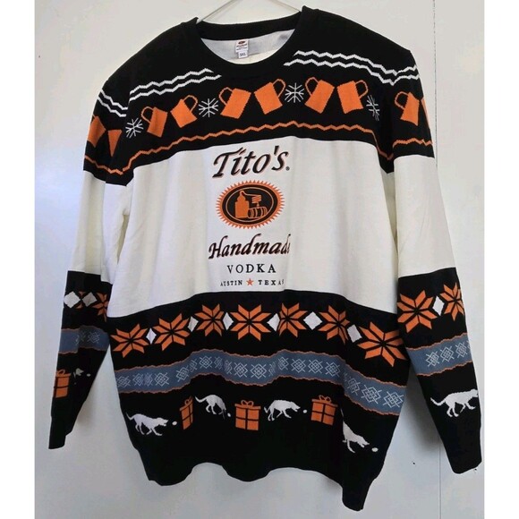 Tito's Vodka Sweater Mens 3XL Holiday Ugly Christmas Sweatshirt Pullover Party - Picture 1 of 8